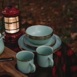 Barebones Emaille Plat Bord ø 280 Mm Mint 2-pack -Buiten Kamperen Winkel 107144 300 03