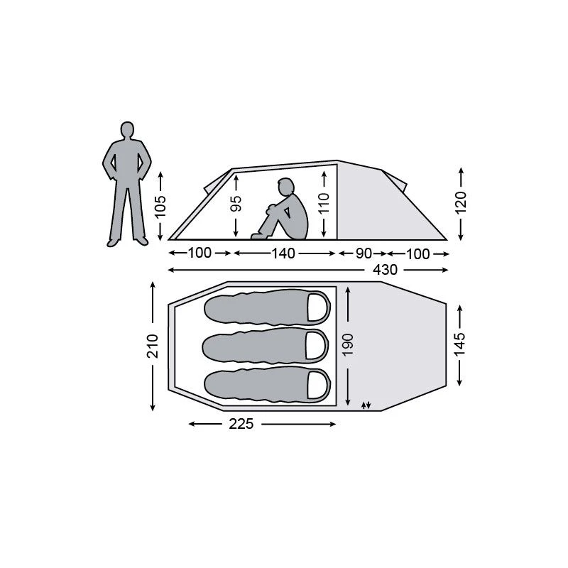 Nordisk Oppland 3 LW lichtgewicht tunneltent Nordisk Oppland 3 LW Lichtgewicht Tunneltent -Buiten Kamperen Winkel 111986 300 02 2