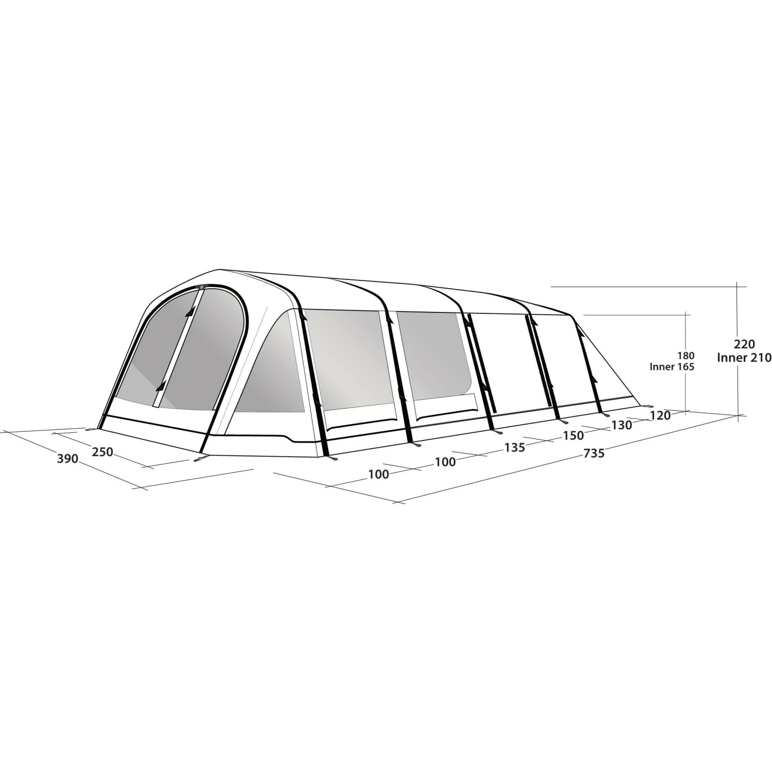 Outwell Wood Lake 6ATC opblaasbare tent Outwell Wood Lake 6ATC Opblaasbare Tent -Buiten Kamperen Winkel 111994 200 09 1