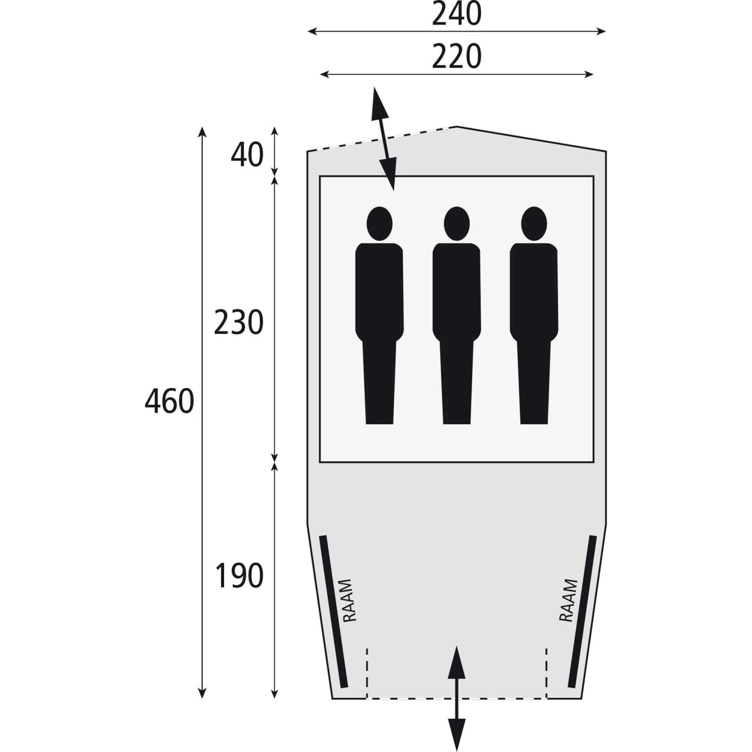 Safarica Cabana Reef 240 tunneltent Safarica Cabana Reef 240 Tunneltent -Buiten Kamperen Winkel 112102 900 04 2