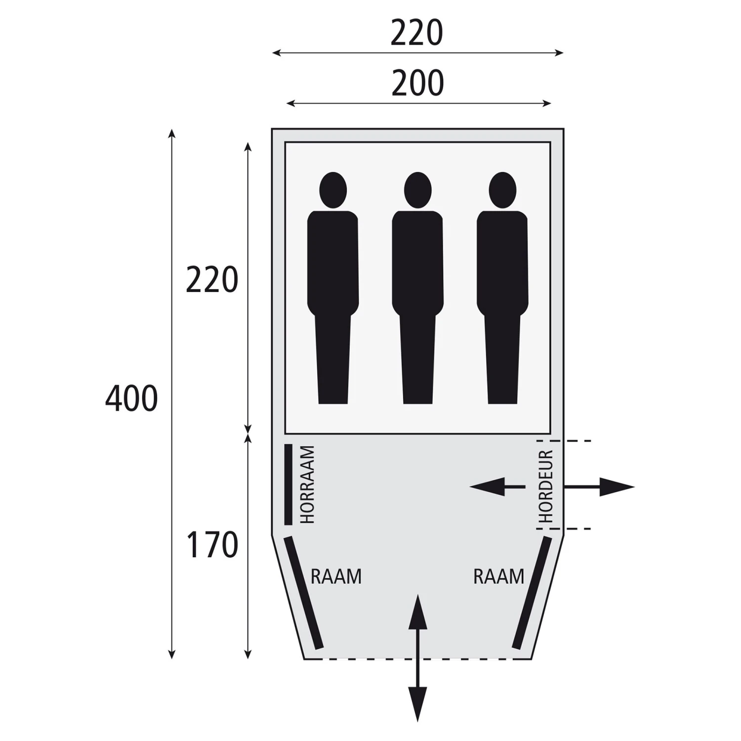 Safarica Blackhawk 220 Air opblaasbare tent Safarica Blackhawk 220 Air Opblaasbare Tent -Buiten Kamperen Winkel 112103 900 02