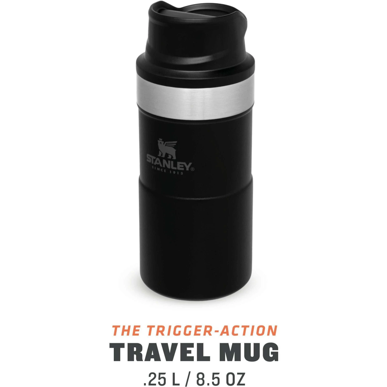 Stanley PMIClassic Trigger-Action thermosbeker 250 ml black Stanley PMIClassic Trigger-Action Thermosbeker 250 Ml Black -Buiten Kamperen Winkel 115051 990 02