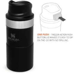 Stanley PMIClassic Trigger-Action Thermosbeker 250 Ml Black 6 Stanley PMIClassic Trigger-Action Thermosbeker 250 Ml Black -Buiten Kamperen Winkel 115051 990 05