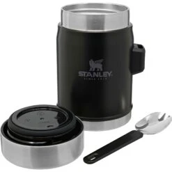 Stanley PMIClassic Legendary + Spork Lunchbeker 400 Ml Matte Black Pebble 4 Stanley PMIClassic Legendary + Spork Lunchbeker 400 Ml Matte Black Pebble -Buiten Kamperen Winkel 115069 990 03