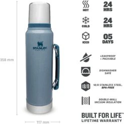 Stanley PMIThe Legendary Classic Thermosfles 1 Literhammertone Ice 4 Stanley PMIThe Legendary Classic Thermosfles 1 Literhammertone Ice -Buiten Kamperen Winkel 115081 200 03