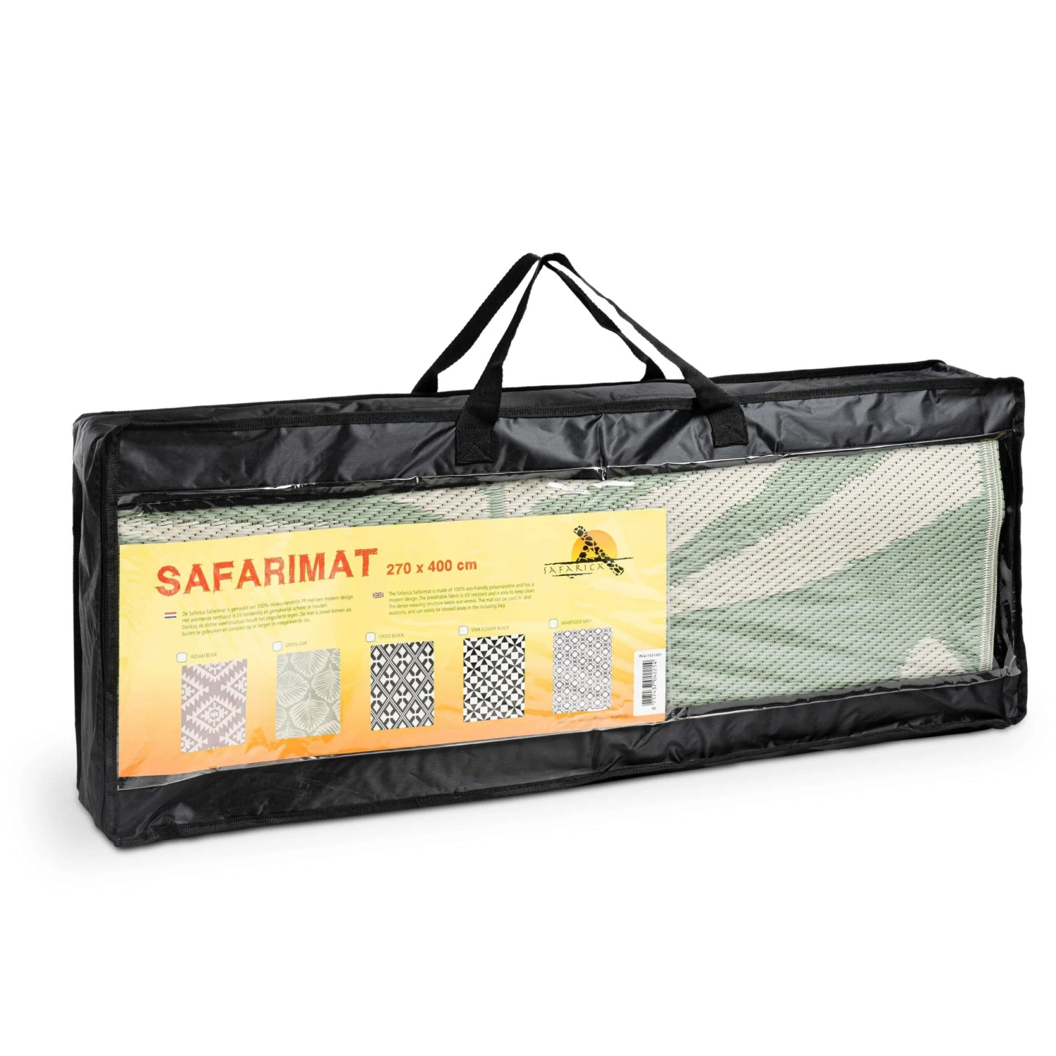 Safarica Safarimat tenttapijt 270 x 400 green leaf Safarica Safarimat Tenttapijt 270 X 400 Green Leaf -Buiten Kamperen Winkel 139733 300 05 scaled