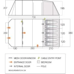 Vango Lismore 600XL Tunneltent 6 Vango Lismore 600XL Tunneltent -Buiten Kamperen Winkel 143524 900 05