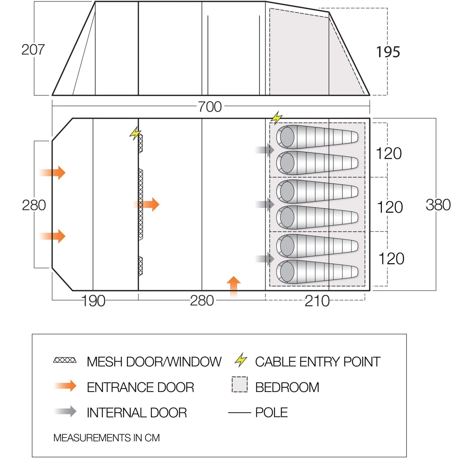 Vango Lismore 600XL tunneltent Vango Lismore 600XL Tunneltent -Buiten Kamperen Winkel 143524 900 05